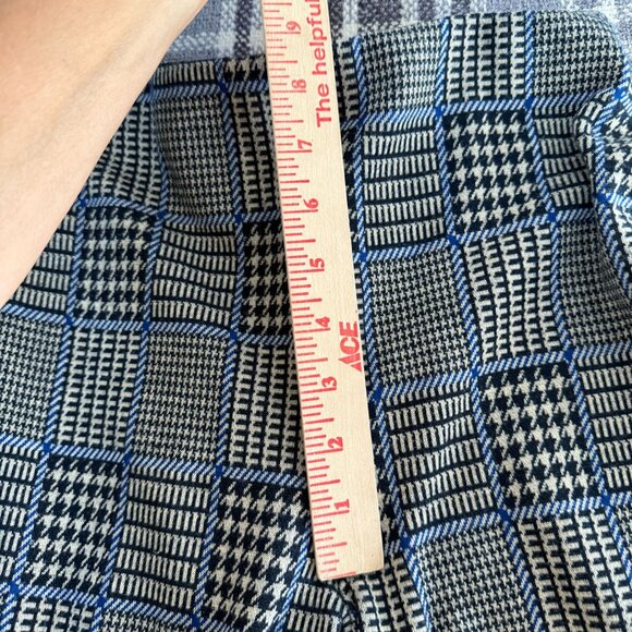 Urban Outfitters Houndstooth Plaid Straight Leg Pants Women's Small Gray Blue - Picture 7 of 7